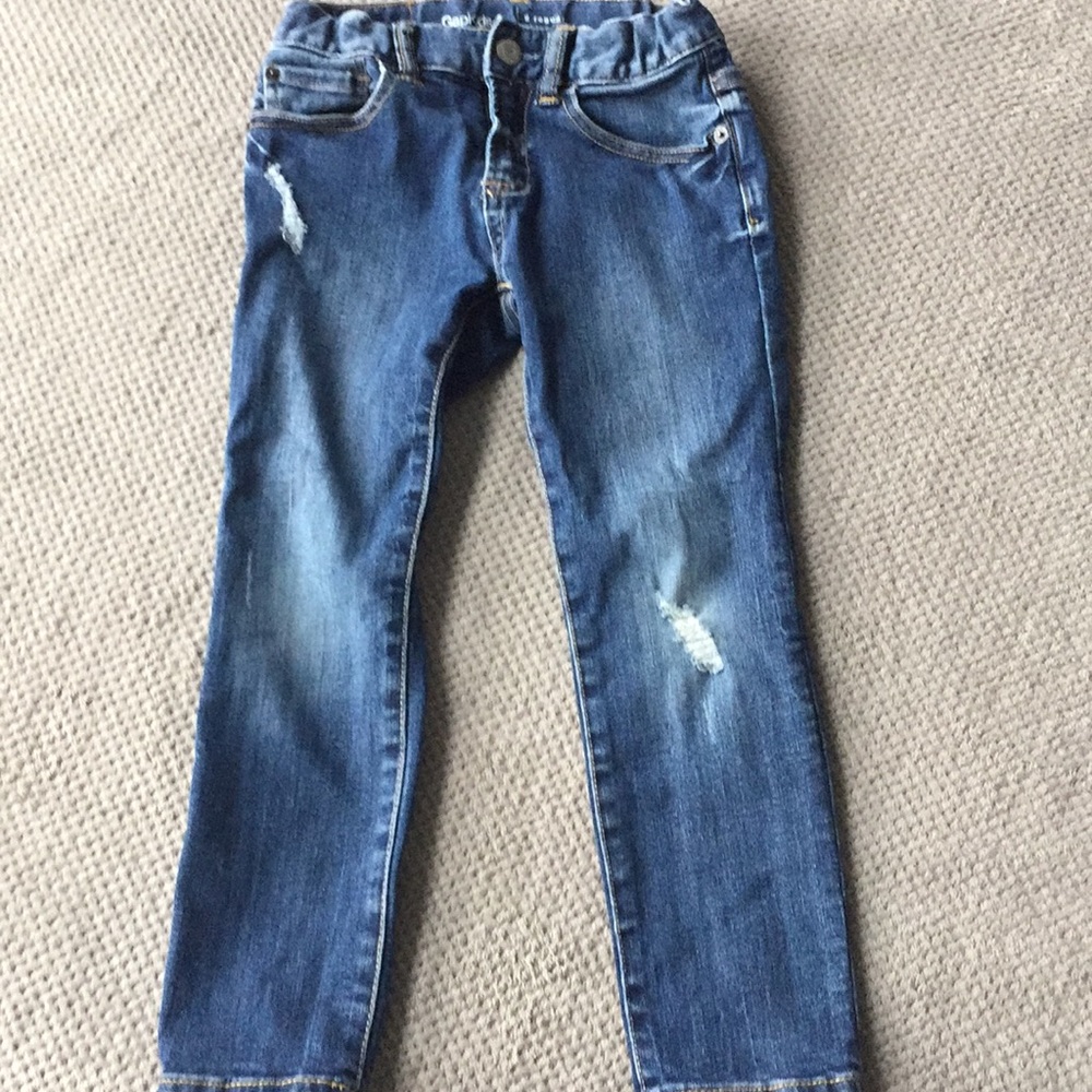 Gap 1969 medium wash distressed skinny jeans